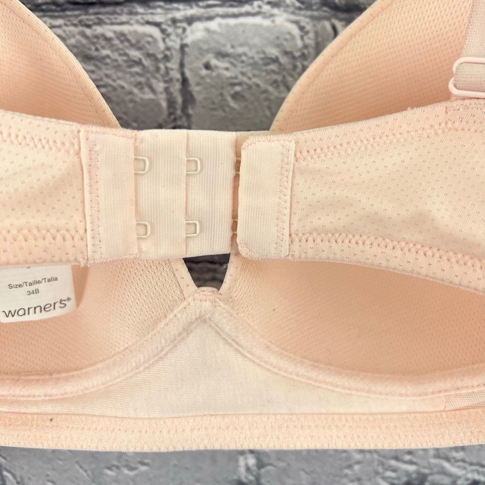 Simply Perfect by Warner's Women's Breathable Wirefree Bra 34B Rosewater Pink - Picture 4 of 4